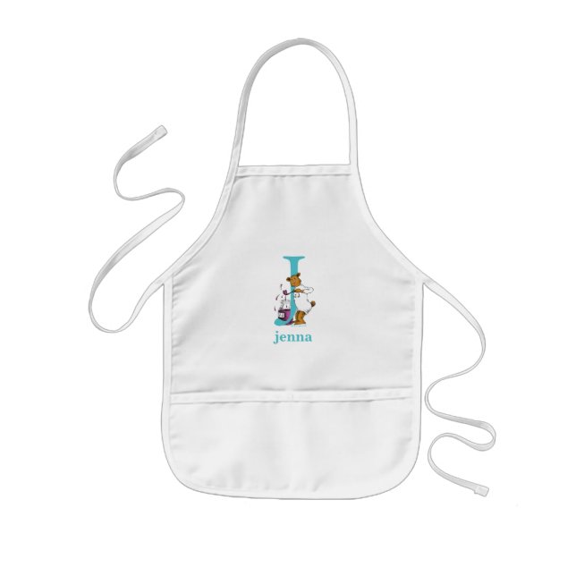 Dr. Seuss's ABC: Letter J - White | Add Your Name Kids Apron (Front)