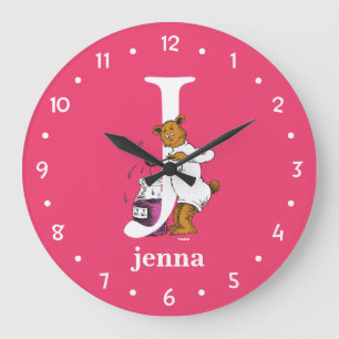 Dr. Seuss's ABC: Letter J - White Add Your Name Large Clock