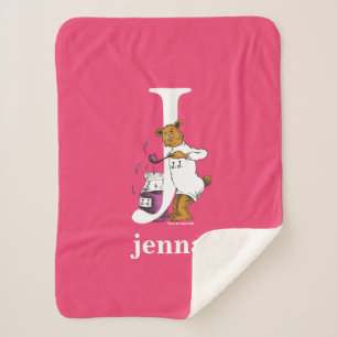 Dr. Seuss's ABC: Letter J - White   Add Your Name Sherpa Blanket