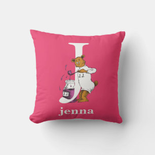 Dr. Seuss's ABC: Letter J - White   Add Your Name Throw Pillow
