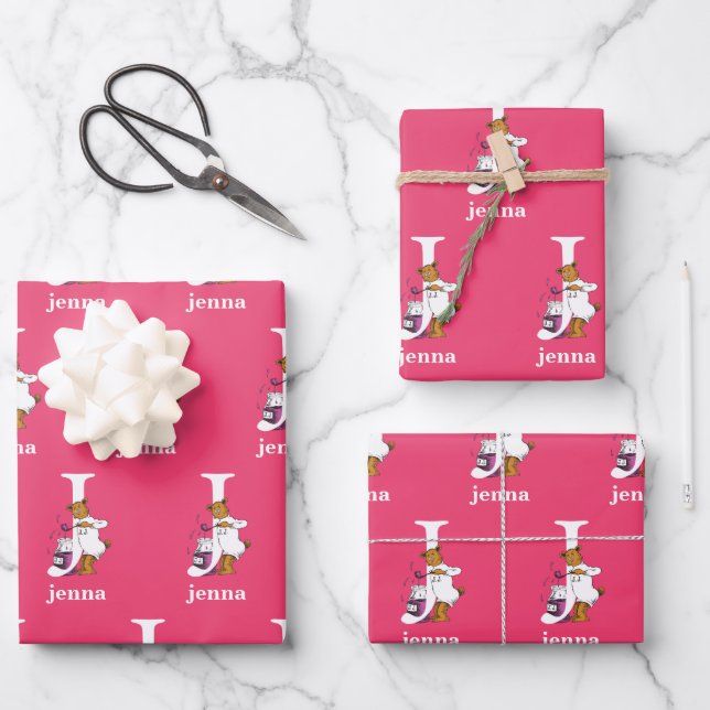 Dr. Seuss's ABC: Letter J - White | Add Your Name Wrapping Paper Sheet (Front)