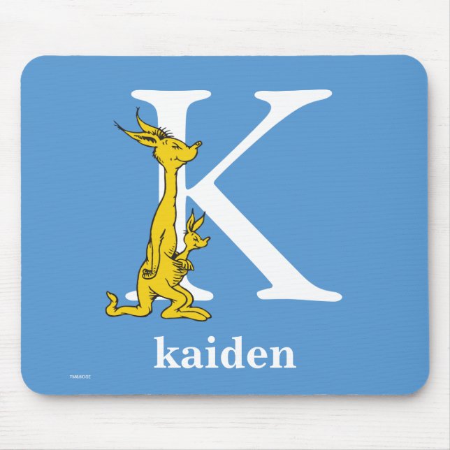 Dr. Seuss's ABC: Letter K - White | Add Your Name Mouse Pad (Front)