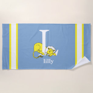 Dr. Seuss's ABC: Letter L - White   Add Your Name Beach Towel