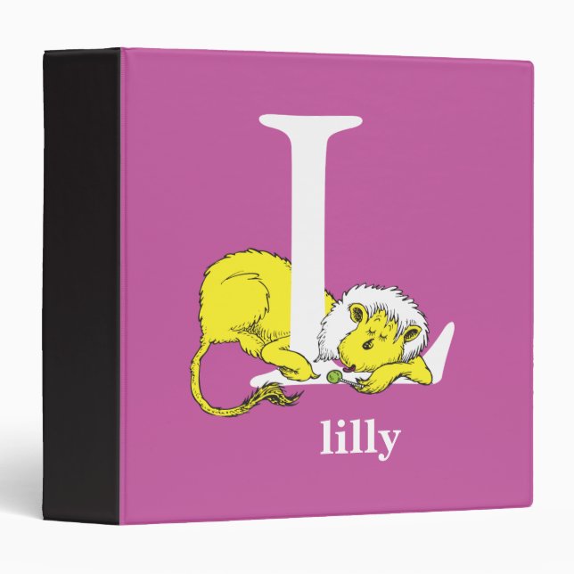 Dr. Seuss's ABC: Letter L - White | Add Your Name Binder (Front/Spine)