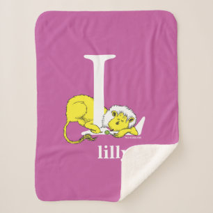 Dr. Seuss's ABC: Letter L - White   Add Your Name Sherpa Blanket