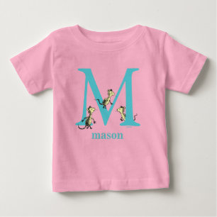 Dr. Seuss's ABC: Letter M - Teal   Add Your Name Baby T-Shirt