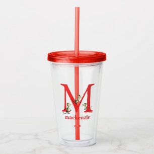 Dr. Seuss's ABC: Letter M - White   Add Your Name Acrylic Tumbler