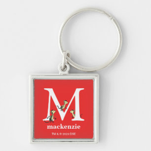 Dr. Seuss's ABC: Letter M - White   Add Your Name Keychain