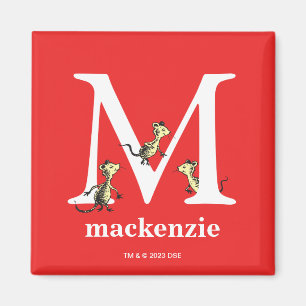 Dr. Seuss's ABC: Letter M - White   Add Your Name Magnet