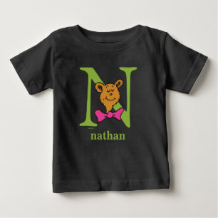 Dr. Seuss's ABC: Letter N - Green Add Your Name Baby T-Shirt