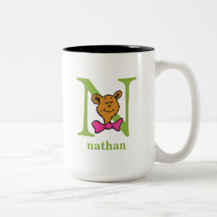 Dr. Seuss's ABC: Letter N - Green   Add Your Name Two-Tone Coffee Mug