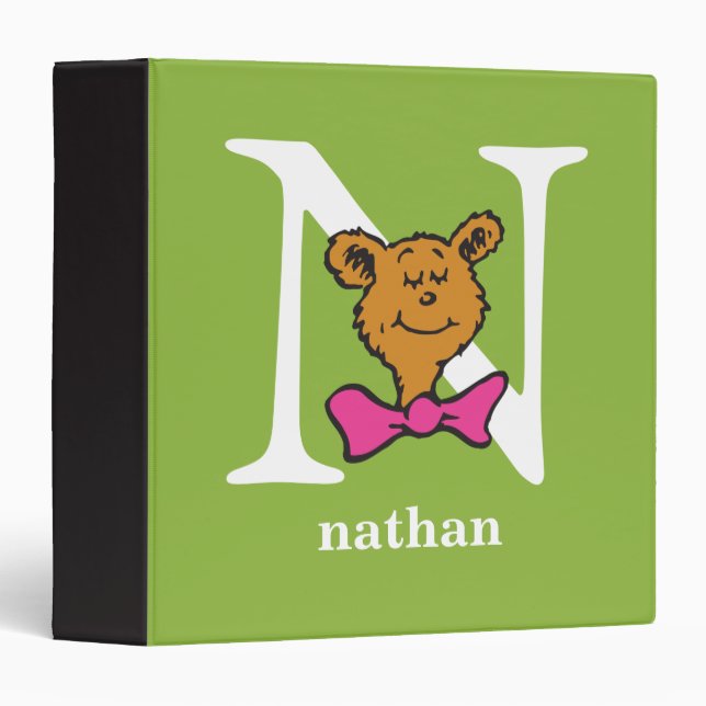 Dr. Seuss's ABC: Letter N - White | Add Your Name Binder (Front/Spine)