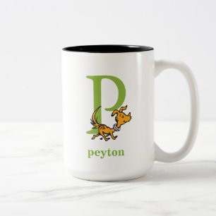 Dr. Seuss's ABC: Letter P - Green   Add Your Name Two-Tone Coffee Mug