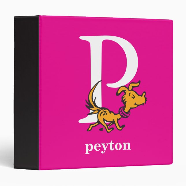 Dr. Seuss's ABC: Letter P - White | Add Your Name Binder (Front/Spine)