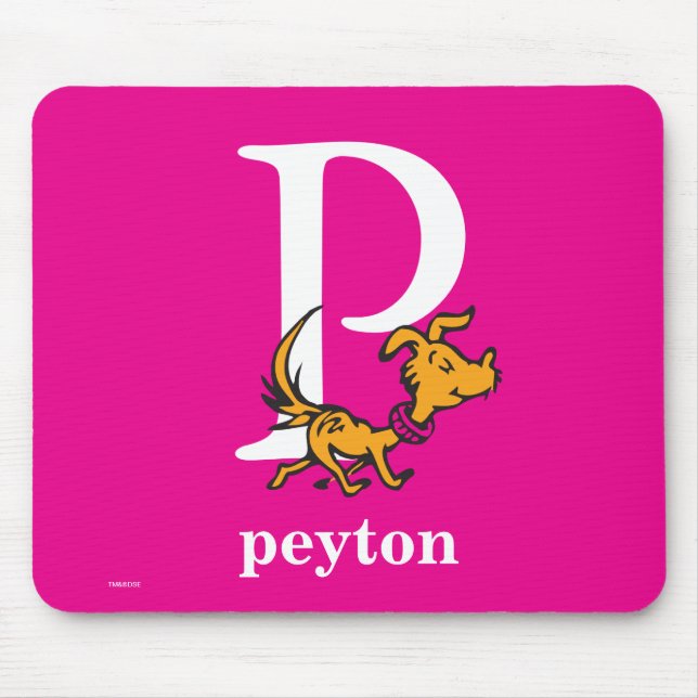 Dr. Seuss's ABC: Letter P - White | Add Your Name Mouse Pad (Front)