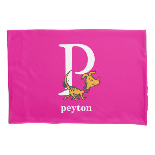 Dr. Seuss's ABC: Letter P - White   Add Your Name Pillowcase