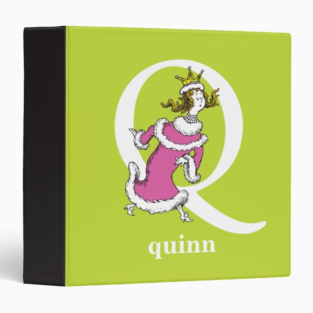 Dr. Seuss's ABC: Letter Q - White | Add Your Name Binder (Front/Spine)