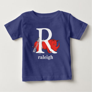 Dr. Seuss's ABC: Letter R - White   Add Your Name Baby T-Shirt