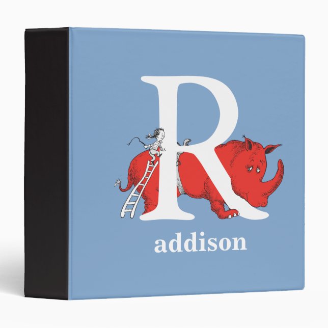 Dr. Seuss's ABC: Letter R - White | Add Your Name Binder (Front/Spine)