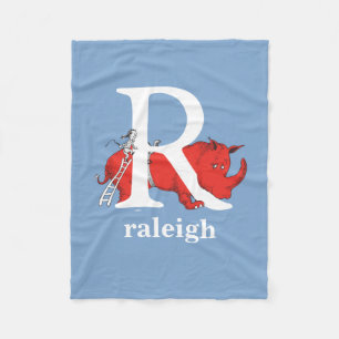 Dr. Seuss's ABC: Letter R - White   Add Your Name Fleece Blanket