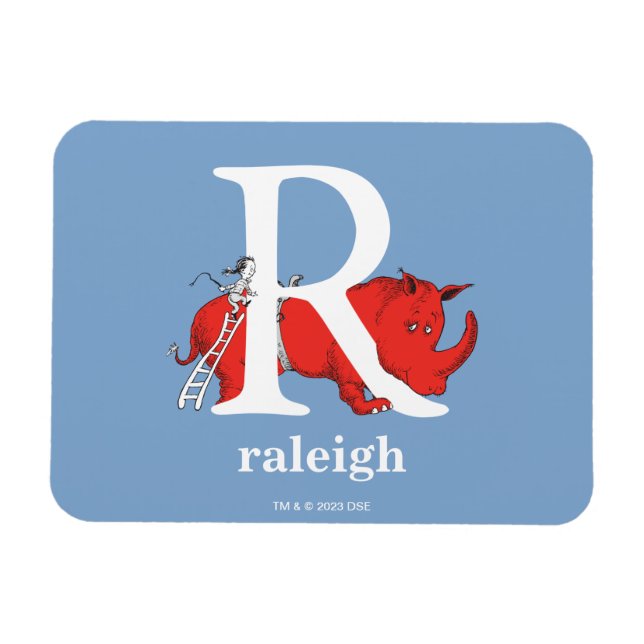 Dr. Seuss's ABC: Letter R - White | Add Your Name Magnet (Horizontal)