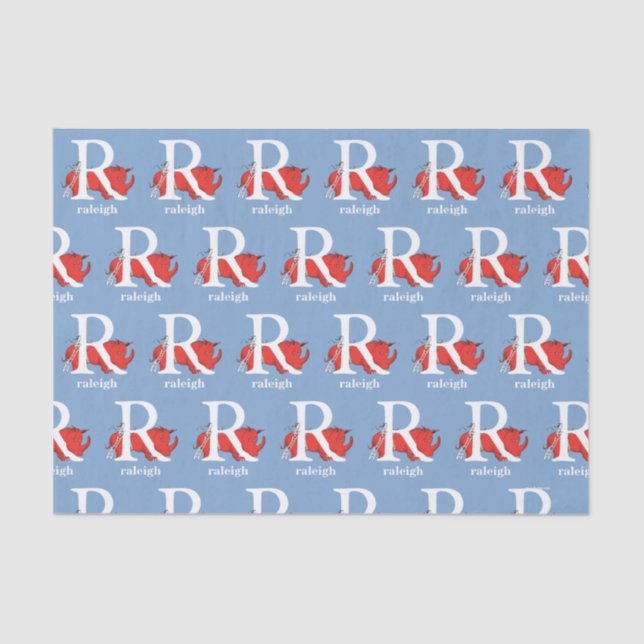 Dr. Seuss's ABC: Letter R - White | Add Your Name Tissue Paper (Front)