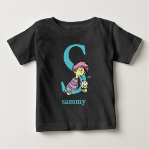 Dr. Seuss's ABC: Letter S - Blue Add Your Name Baby T-Shirt