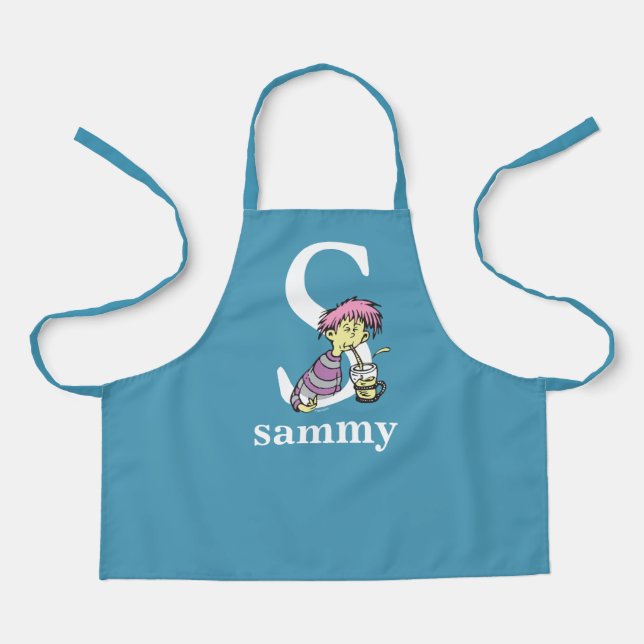 Dr. Seuss's ABC: Letter S - White | Add Your Name Apron (Front)