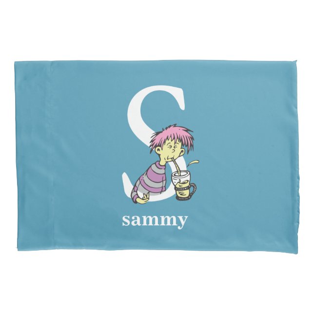 Dr. Seuss's ABC: Letter S - White | Add Your Name Pillowcase (Front)