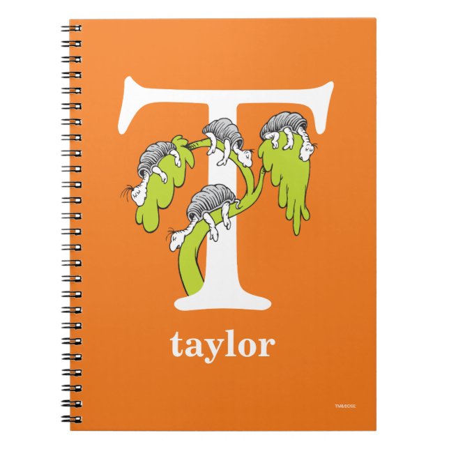 Dr. Seuss's ABC: Letter T - White | Add Your Name Notebook (Front)