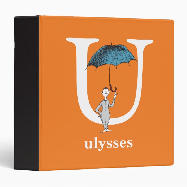 Dr. Seuss's ABC: Letter U - White | Add Your Name Binder (Front/Spine)