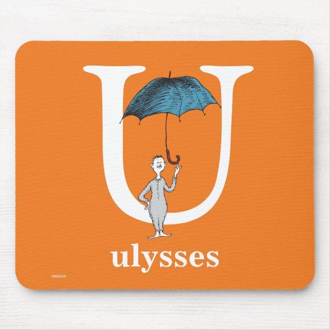 Dr. Seuss's ABC: Letter U - White | Add Your Name Mouse Pad (Front)