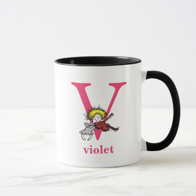 Dr. Seuss's ABC: Letter V - Pink | Add Your Name Mug (Right)
