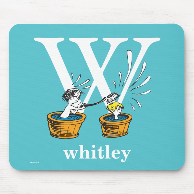 Dr. Seuss's ABC: Letter W - White | Add Your Name Mouse Pad (Front)