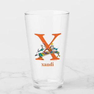 Dr. Seuss's ABC: Letter X - Orange   Add Your Name Glass