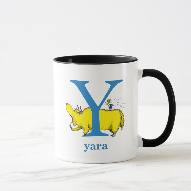 Dr. Seuss's ABC: Letter Y - Blue | Add Your Name Mug (Right)