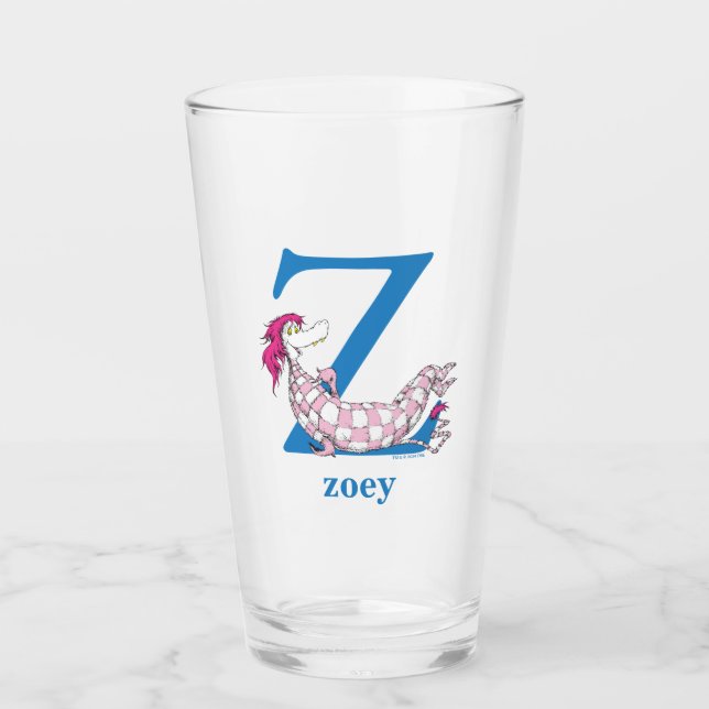 Dr. Seuss's ABC: Letter Z - Blue | Add Your Name Glass (Front)