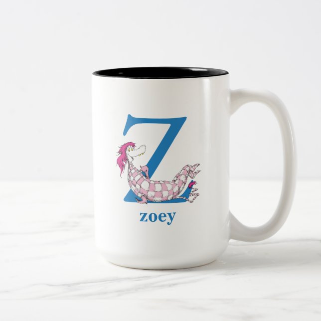 Dr. Seuss's ABC: Letter Z - Blue | Add Your Name Two-Tone Coffee Mug (Right)