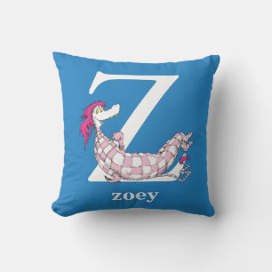Dr. Seuss's ABC: Letter Z - White   Add Your Name Throw Pillow