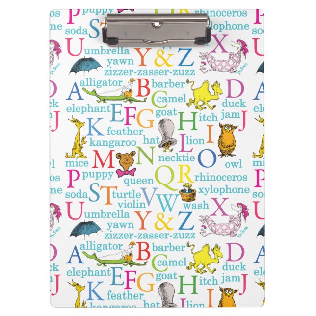 Dr. Seuss's ABC Pattern with Words Clipboard (Front)
