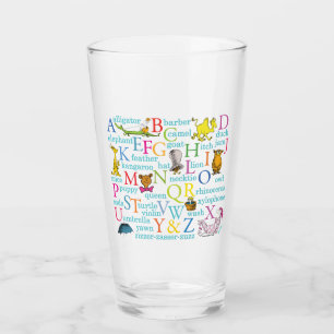 Dr. Seuss's ABC Pattern with Words Glass