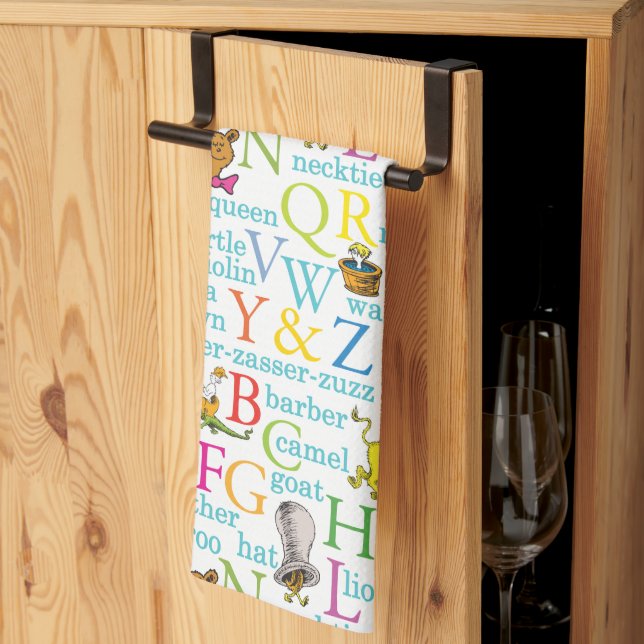 Dr. Seuss's ABC Pattern with Words Kitchen Towel (Thirds Fold)