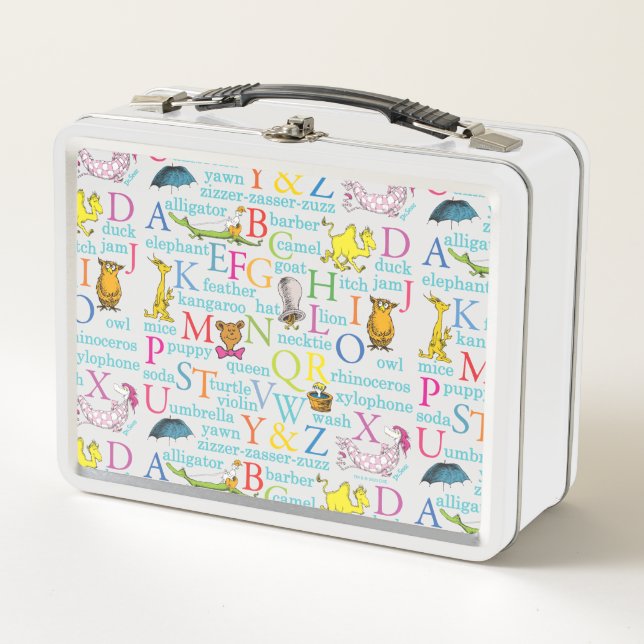 Dr. Seuss's ABC Pattern with Words Metal Lunch Box (Front)