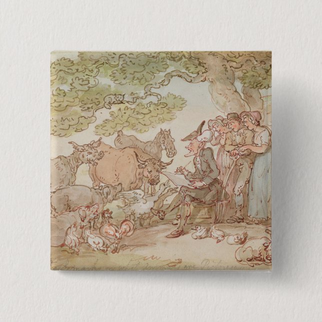 Dr. Syntax sketching after nature 2 Inch Square Button (Front)