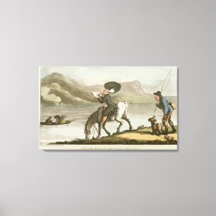 Dr. Syntax sketching the lake Canvas Print