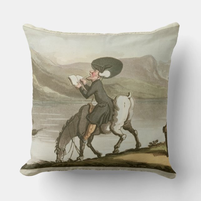 Dr. Syntax sketching the lake Throw Pillow (Front)