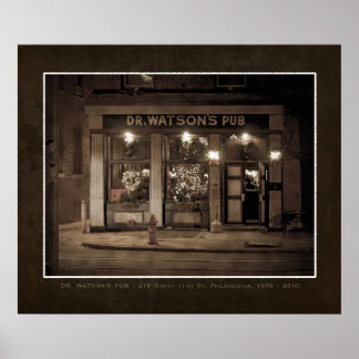 Dr Watsons Pub, Philadelphia FAUX POSTER VINTAGE