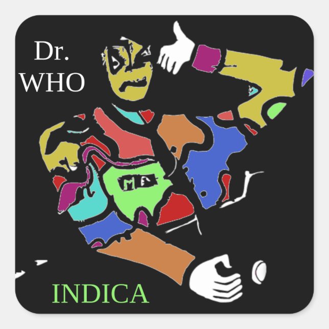 DR. WHO INDICA SQUARE STICKER (Front)