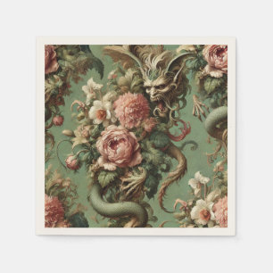Drac’s Finery – Gothic Dragon Floral Napkin