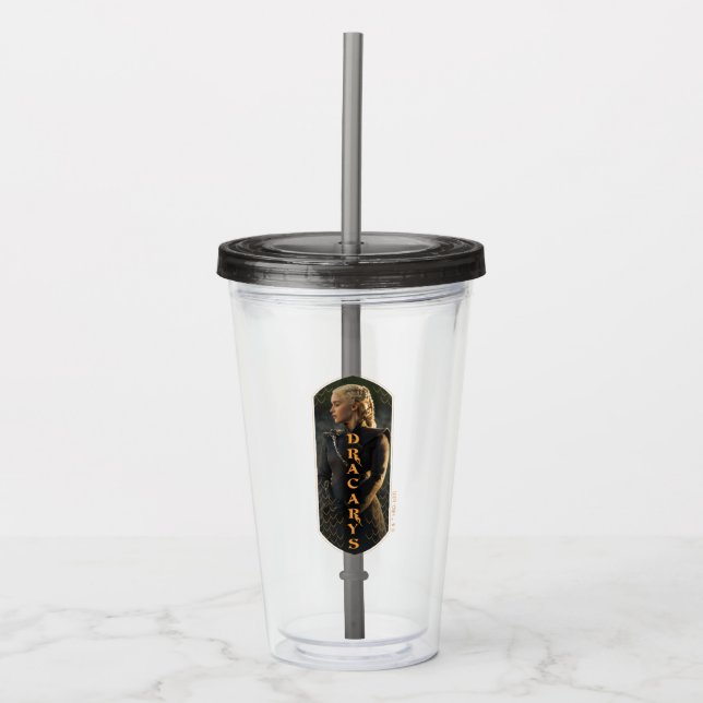 "Dracarys" Daenerys Targaryen Graphic Acrylic Tumbler (Front)